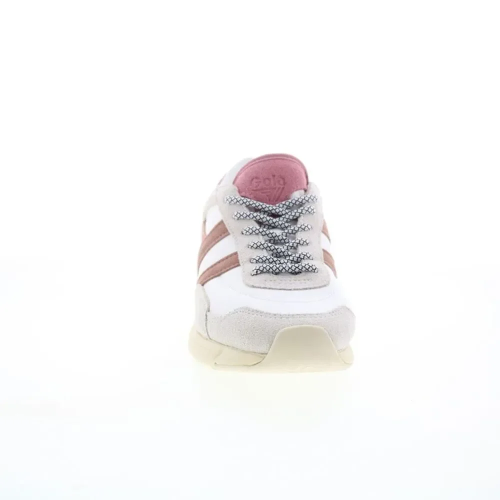 Gola Women's White and Pink Suede-Trim Sneakers - Picture 2 of 11
